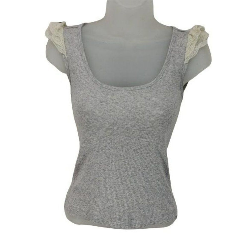 Behnaz Sarafpour Gray small Lace‎ Sleeve Tank top